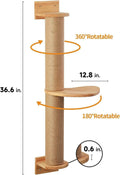 Wall-Mounted Cat Scratching Post with Rotating Perch 