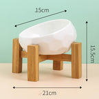 Ceramic Oblique Mouth Pet Bowl for Cats and Dogs
