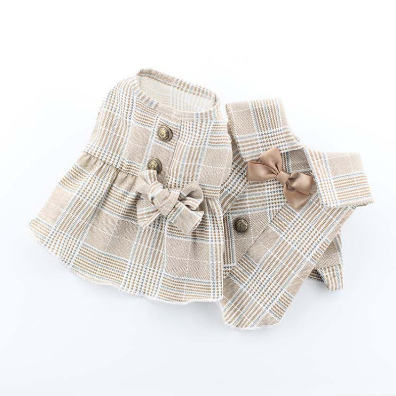 British Style Khaki Dress for Dogs & Cats