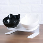 Cat Ear Oblique Mouth Transparent Pet Bowl for Cats