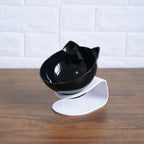 Cat Ear Oblique Mouth Transparent Pet Bowl for Cats