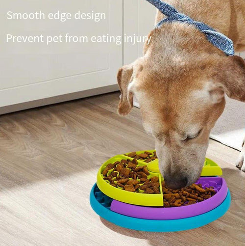 3-Layer Rotating Puzzle Slow Feeder Bowl for Cats and Dogs