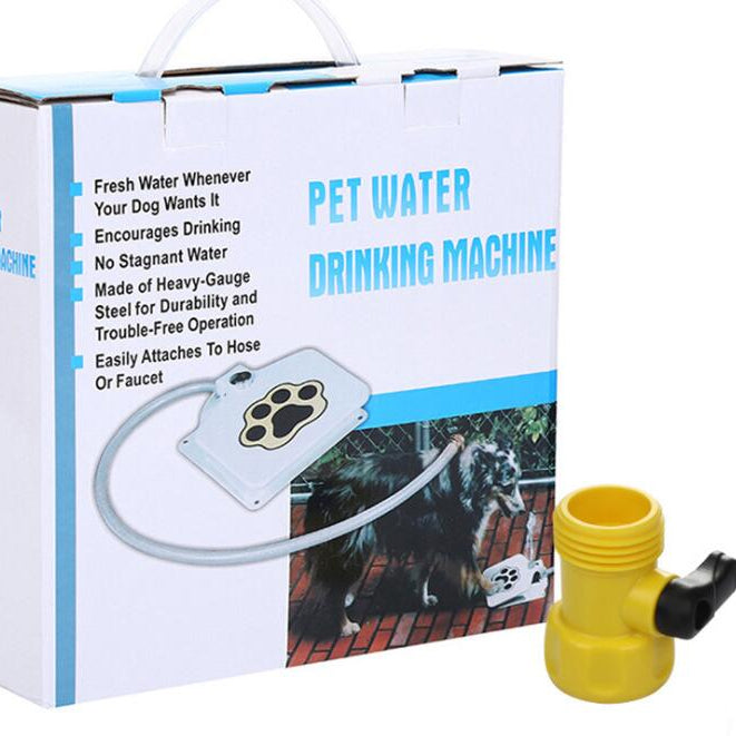 Outdoor Step-On Dog Water Fountain with Hose Connector