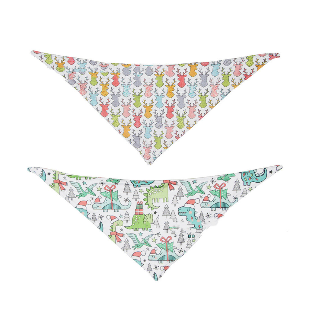 Festive Double-Sided Pet Triangle Scarf