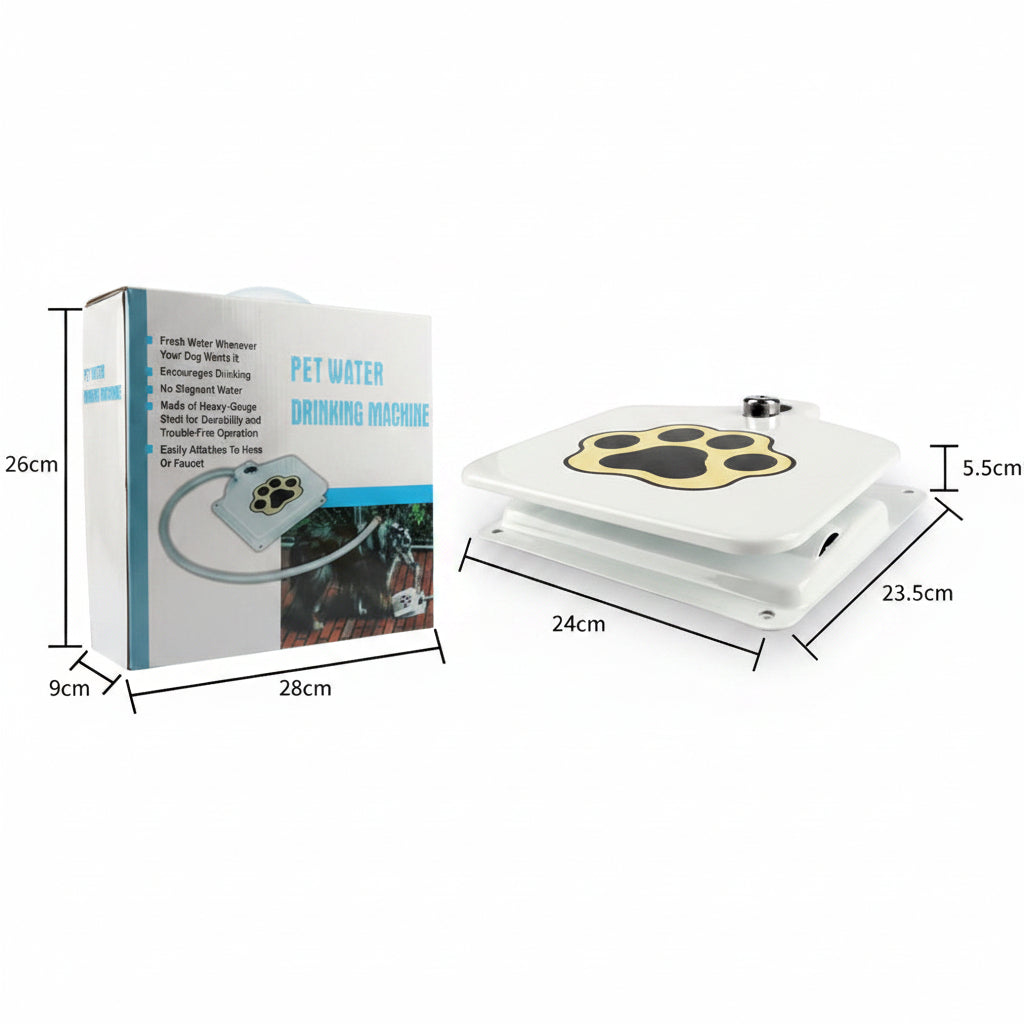 Outdoor Step-On Dog Water Fountain with Hose Connector