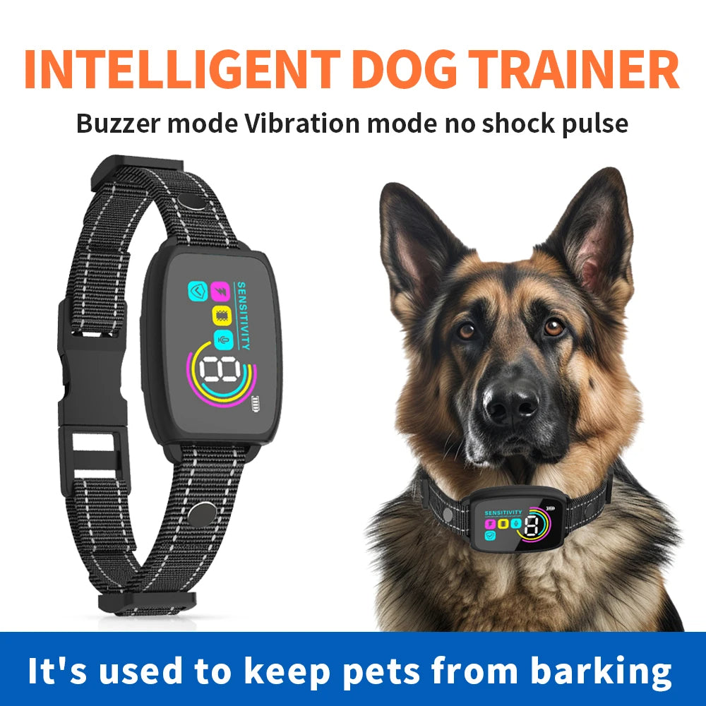 Smart AI Anti-Bark Dog Collar with LCD Display