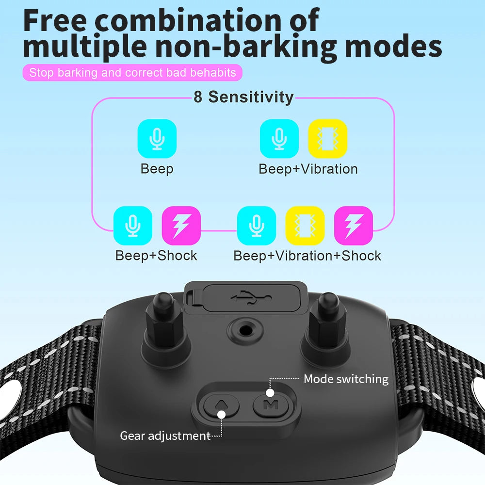 Smart AI Anti-Bark Dog Collar with LCD Display