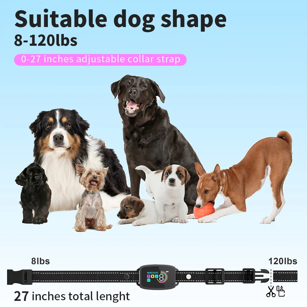 Smart AI Anti-Bark Dog Collar with LCD Display
