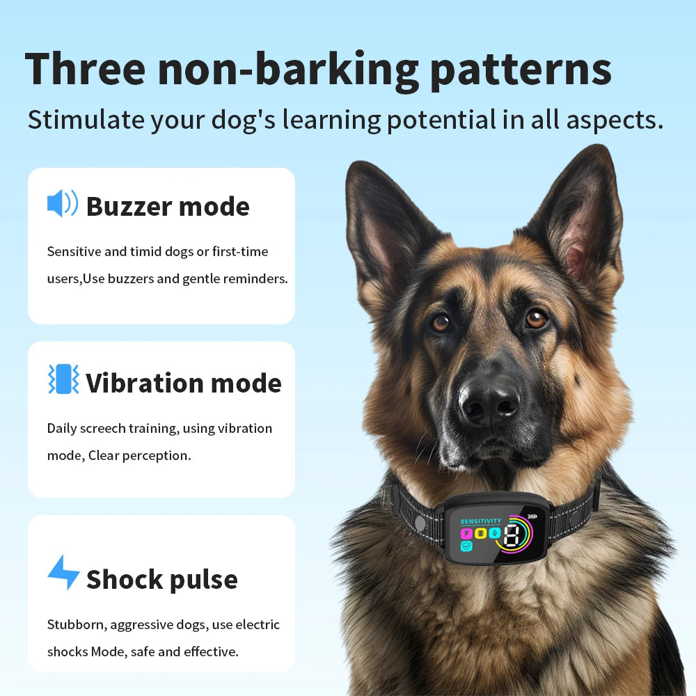 Smart AI Anti-Bark Dog Collar with LCD Display