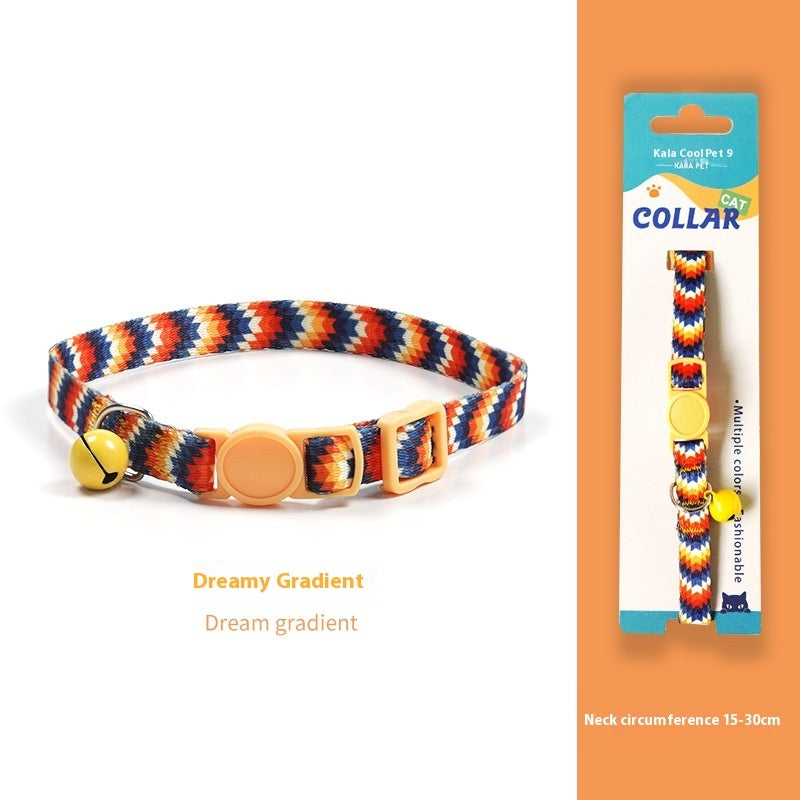 Printed Polyester Cat Collar with Safety Buckle