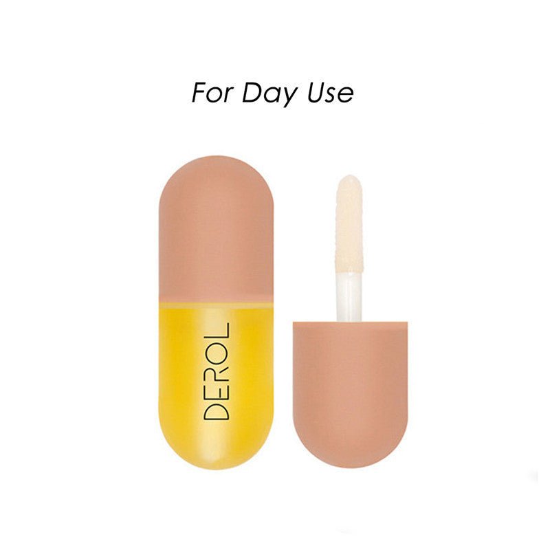 Cosmetic product with yellow and pink design on a white background