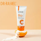 Dr. Rashel Vitamin C hand and foot cream with an orange on a beige background