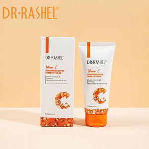 Dr. Rashel Vitamin C product packaging on a beige background