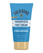 Gold Bond Therapeutic Foot Cream tube on a green background