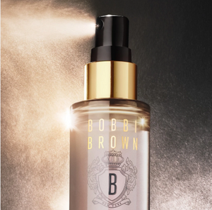 Bobbi Brown skincare bottle on a reflective surface