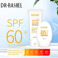 Dr. Rashel after sun lotion with SPF 60+ on a light blue background