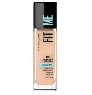 Maybelline Fit Me foundation bottle on a white background