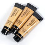 Three tubes of Miss Rose foundation on a white background