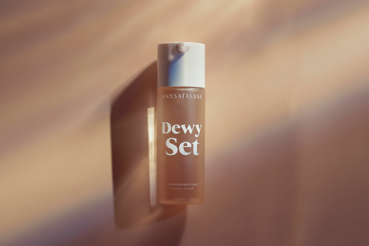 Anastasia Beverly Hills Dewy Set setting spray on a brown background