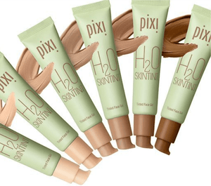 Pixi H2O Skintint tubes in various shades on a white background