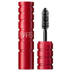 Red NARS mascara with black brush on a white background