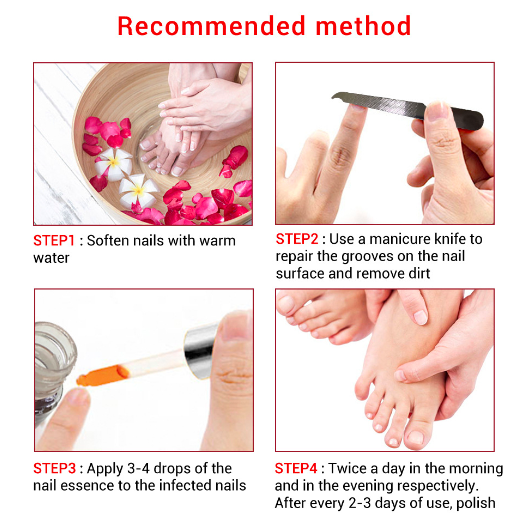 Step-by-step guide on nail care with images and text instructions.