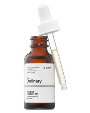 The Ordinary skincare serum bottle with dropper on a white background