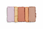 Set of four makeup blushes in different shades on a white background