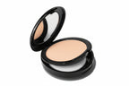 Compact powder in a black case on a white background