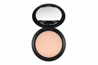 Compact powder in a black case on a white background