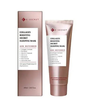 K-Secret Collagen Boosting Secret Sleeping Mask packaging on a white background
