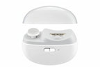 White electronic device with buttons on a white background