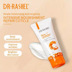DR.RASHEL cuticle cream with product details on a beige background