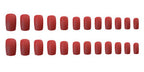 Row of red rectangular objects on a white background