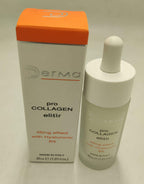 Derma pro Collagen elisir skincare product with packaging on a neutral background